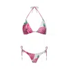 Nur Karaata Women's Pink / Purple Triangle Bikini Set In Pink/purple