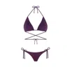 Nur Karaata Women's Pink / Purple Triangle Sparkle Purple Bikini Set In Pink/purple