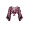 Nur Karaata Women's Pink / Purple Violet Pink Leo Top In Pink/purple