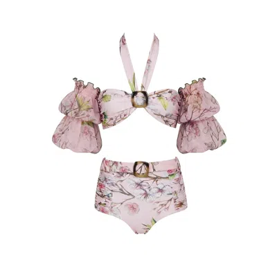 Nur Karaata Women's Pink Santorini Silk Bikini