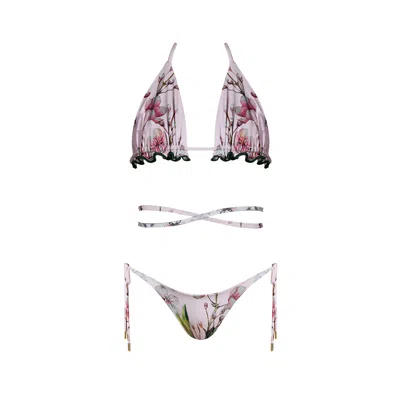 Nur Karaata Women's Pink Sunset Palms Bikini