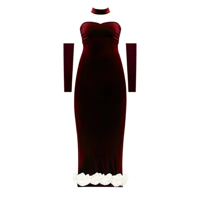 Nur Karaata Women's Red Empire Of Grace Dress