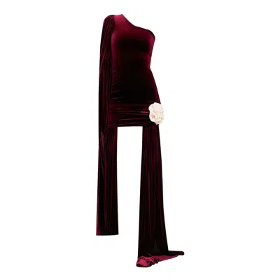 Nur Karaata Women's Red Empress Burgundy Dress