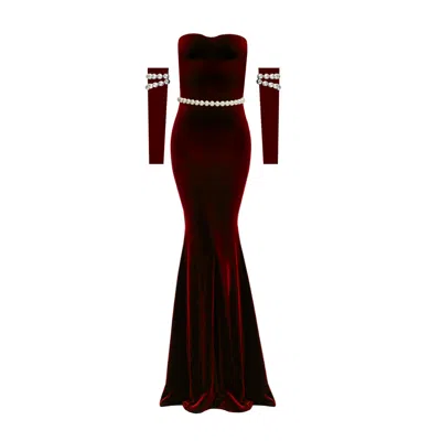 Nur Karaata Women's Red Eternal Pearl Dress