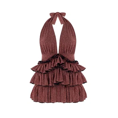 Nur Karaata Women's Rose Gold Bellano Sparkle Rose Dress