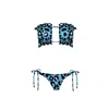 Nur Karaata Women's Sun Blue Leo Bikini Set In Blue