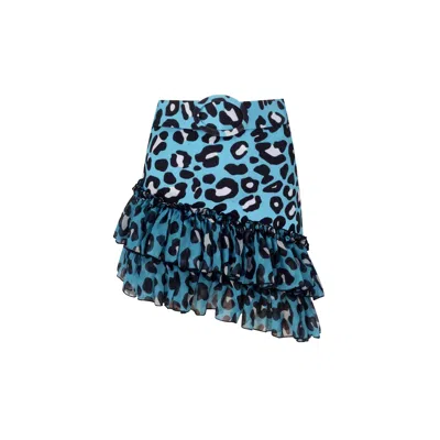 Nur Karaata Women's Tigra Blue Leo Skirt