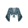 Nur Karaata Women's Violet Blue Leo Top In Blue