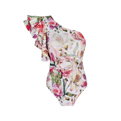 Nur Karaata Women's White Begonia Bianca Swimsuit