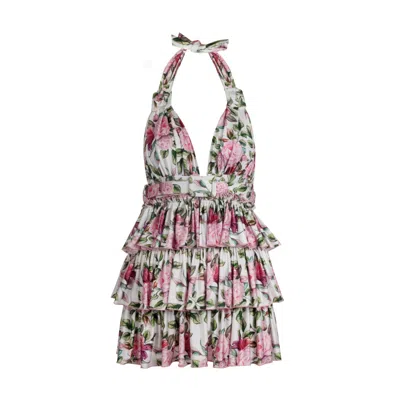 Nur Karaata Women's White Bellano Rose Dress