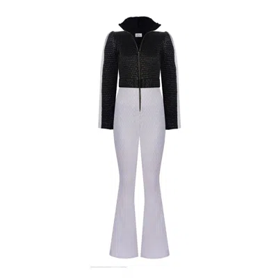 Nur Karaata Women's White / Black Val'd Isére Skisuit In White/black