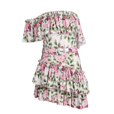 Nur Karaata Women's White Crisantemo Dress