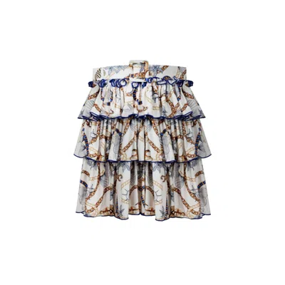 Nur Karaata Women's White Helianthus Tropezienne Skirt