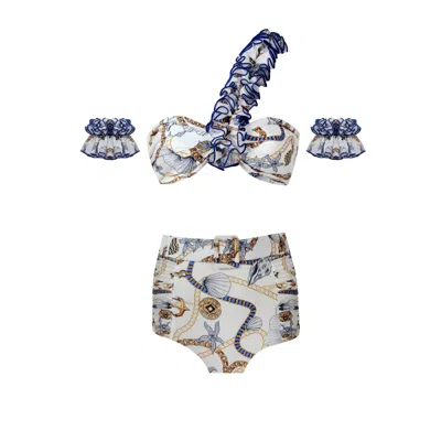 Nur Karaata Women's White Lilou Tropezienne Bikini Set