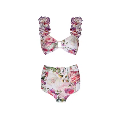 Nur Karaata Women's White Lily Bianca Bikini Set