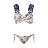 Nur Karaata Women's White Lily Tropezienne Short Waist Bikini Set