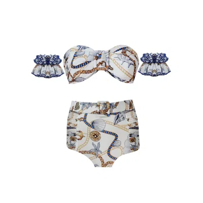Nur Karaata Women's White Marigold Tropezienne Bikini Set