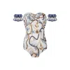 Nur Karaata Women's White Marigold Tropezienne Swimsuit In White