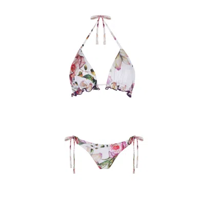 Nur Karaata Women's White Triangle Bianca Bikini Set