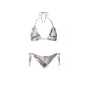 Nur Karaata Women's White Triangle Tropezienne Bikini Set In White