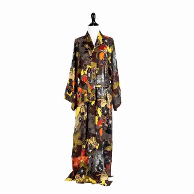 Nur Pillow Design Women's Black / Green Dark Nature Robe In Black/green