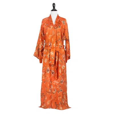 Nur Pillow Design Women's Yellow / Orange Orange Blossom Robe In Yellow/orange