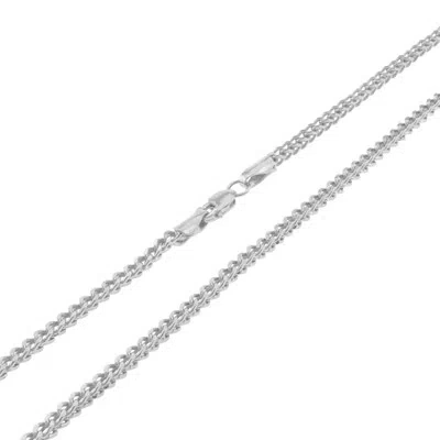 Pre-owned Nuragold 10k White Gold Womens 2mm Franco Square Box Foxtail Wheat Necklace Chain 16"