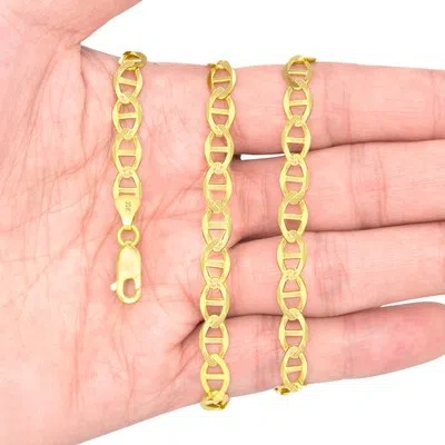 Pre-owned Nuragold 10k Yellow Gold Solid Mens 6mm Mariner Anchor Link Chain Necklace 18"- 30"