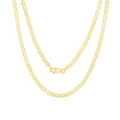 Pre-owned Nuragold 10k Yellow Gold Solid Womens 3mm Mariner Anchor Flat Link Chain Necklace 18"