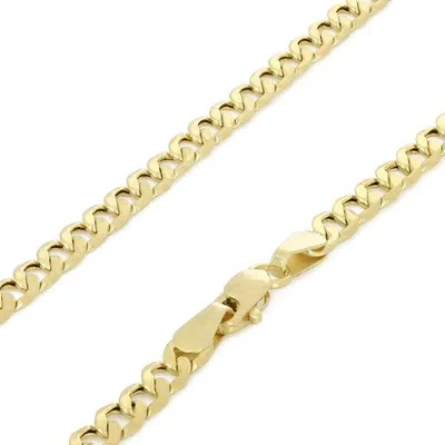 Pre-owned Nuragold 14k Yellow Gold 2.5mm Mens Curb Cuban Italian Link Chain Pendant Necklace 24"