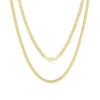 Pre-owned Nuragold 14k Yellow Gold Mens 4mm Miami Cuban Link Chain Italian Pendant Necklace 26"