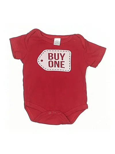Pre-owned Nursery Decals And More Babies' Short Sleeve Onesie In Burgundy