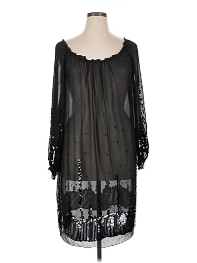 Pre-owned Nurture 3/4 Sleeve Top Black Cold Shoulder Neckline Tops