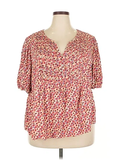 Pre-owned Nurture By Westbound Short Sleeve Blouse In Pink