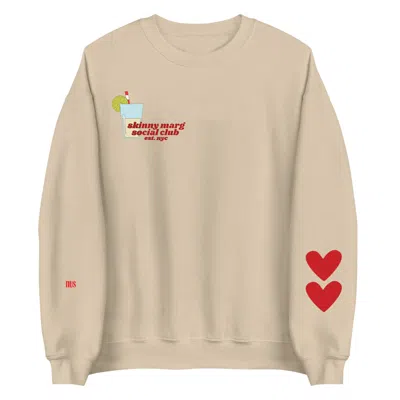 Maison Des Nus Women's Neutrals Skinny Marg Social Club Sweatshirt – Beige Unisex Crewneck In Brown