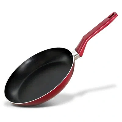 Nutrichef 10" Non Stick Aluminum Frying Pan In Black;red
