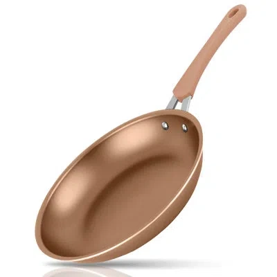 Nutrichef 10" Non Stick Aluminum Frying Pan In Gold