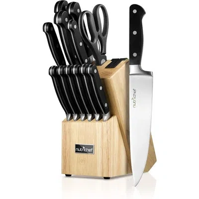 Nutrichef 13 Piece Knife Block Set In Black