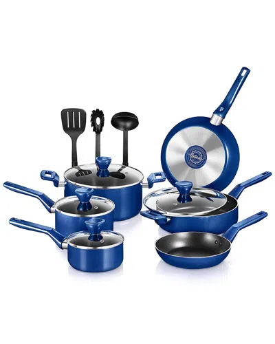 Nutrichef 13pc Aluminum Blue Kitchenware Set