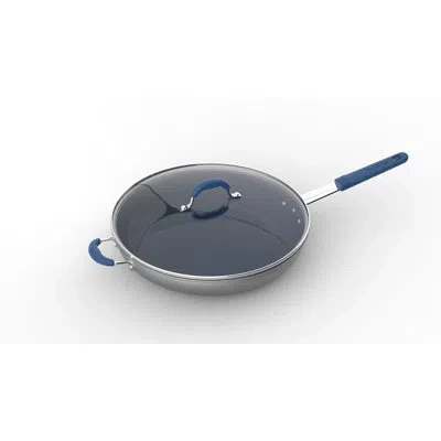 Nutrichef 14" Non Stick Aluminum Frying Pan In Blue