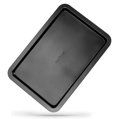 Nutrichef 15” Non Stick Cookie Sheet, Medium Gray Commercial Grade Restaurant Quality Carbon Metal Bakeware, C In Black