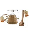 Nutrichef 17pc Non-stick Cookware Set In Brown