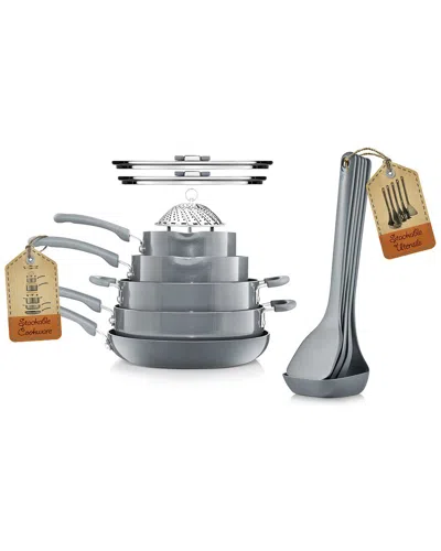 Nutrichef 17pc Non-stick Cookware Set In Gray