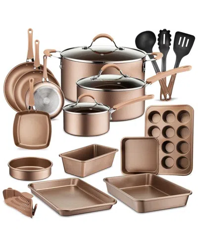 Nutrichef 20pc Lines Kitchenware Set In Gold