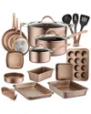 Nutrichef 20pc Lines Kitchenware Set In Gold