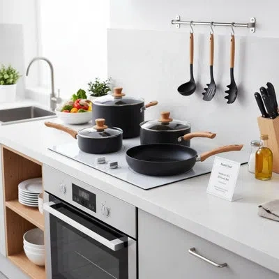 Nutrichef 22 Pcs. Home Kitchen Cookware, Kitchen Tools, And Bakeware Set - High Quality And Marble Non-stick K In Black