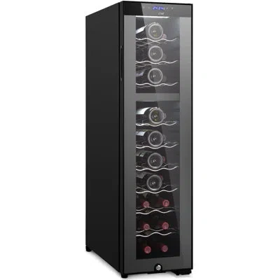 Nutrichef 27 Bottle Dual Zone Free-standing Wine Refrigerator In Black