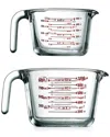 Nutrichef 2pc Glass Measuring Cup With Decal Scale