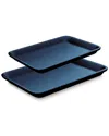 Nutrichef 2pc Nonstick Cookie Sheet Baking Pans In Blue