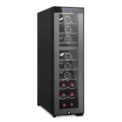 Nutrichef 33 Bottle Dual Zone Free-standing Wine Refrigerator In Black